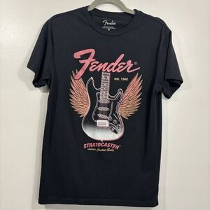 Fender Stratocaster Guitars Wings‎ Logo Mens Size Medium T-Shirt